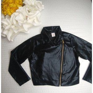 Black Girls Motorcycle Jacket Size M(10-12)